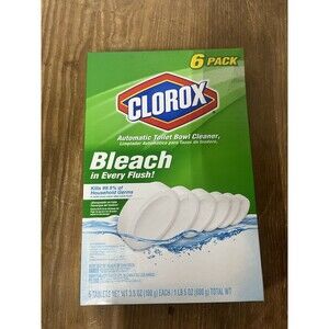 Clorox Bleach Automatic Toilet Bowl Cleaner Tablets, 6 Tablets - Pack of 1 - NEW